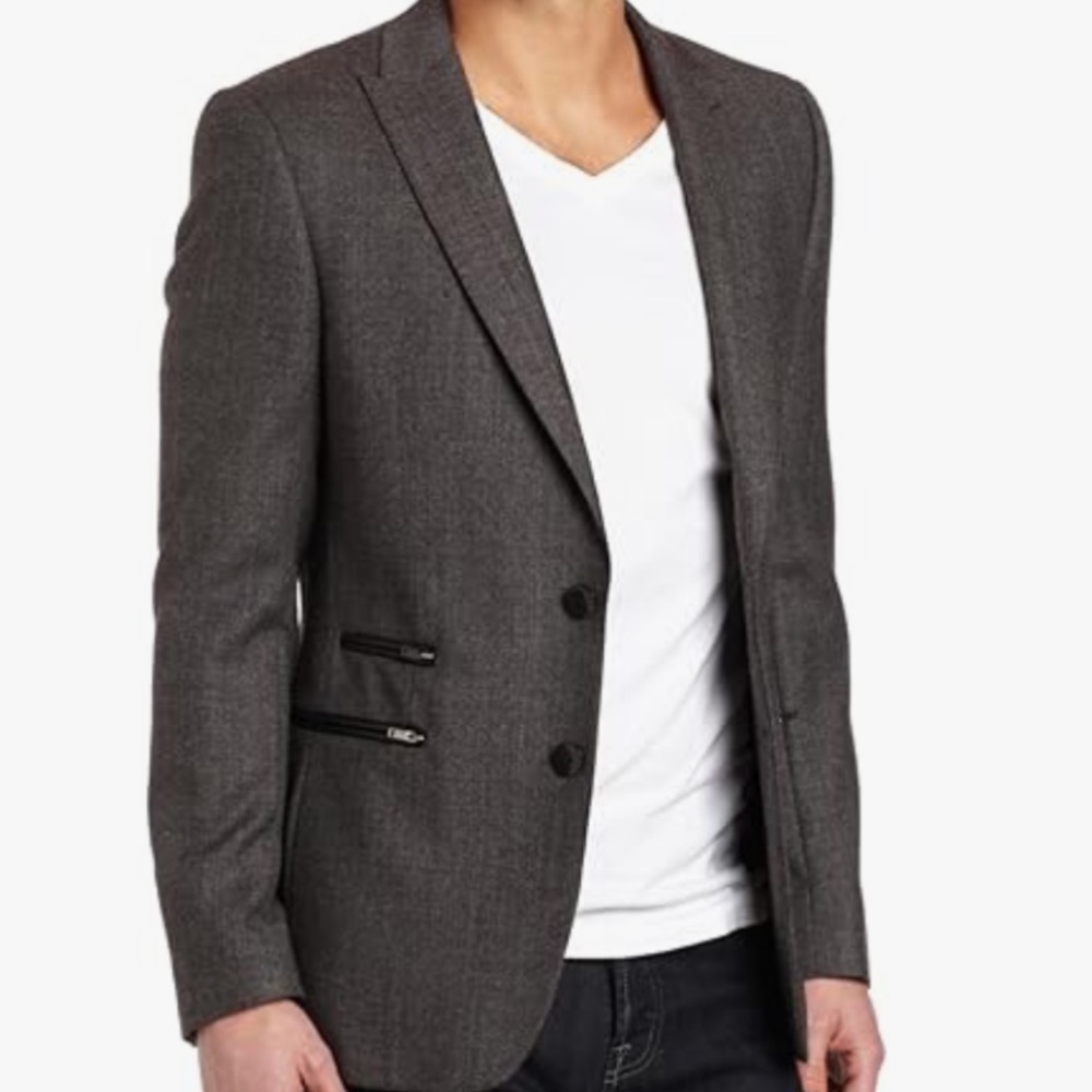7 Diamonds Men's Prato Blazer, Charcoal, Medium